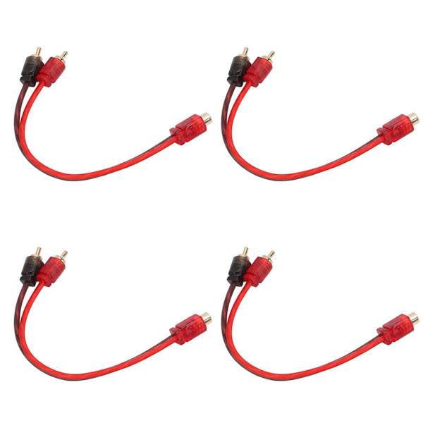 Bil RCA 1 hona till 2 hane adapter Y splitter högtalarljudkabel - 4 st, 20 cm lång, 3,5 mm jack kompatibel