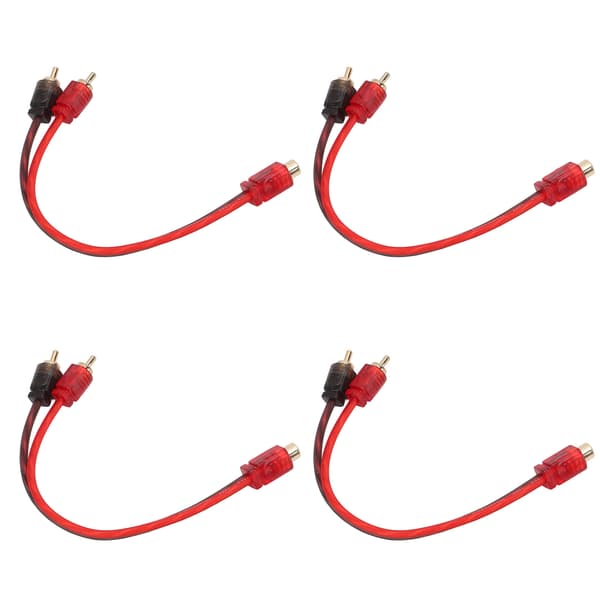 Bil RCA Adapter Y Splitter Kabel 1 Hun til 2 Han 20cm til Enheder med 3,5mm Jack