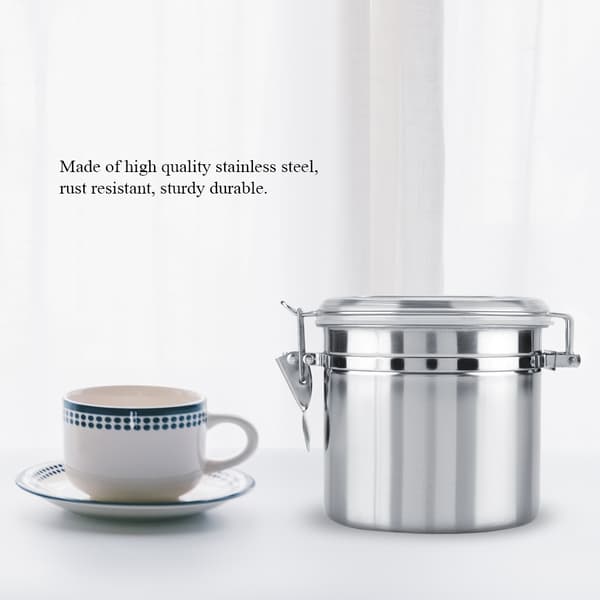 Vakuumforseglet kaffeoppbevaringskrukke i rustfritt stål (1100 ml)