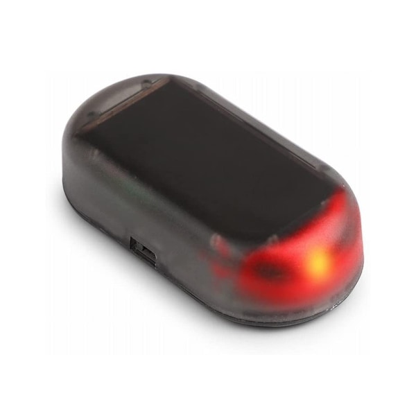 Bil Solenergi Simulerad Dummy Alarm Varning Anti-Stöld LED Blinkande Säkerhetslampa