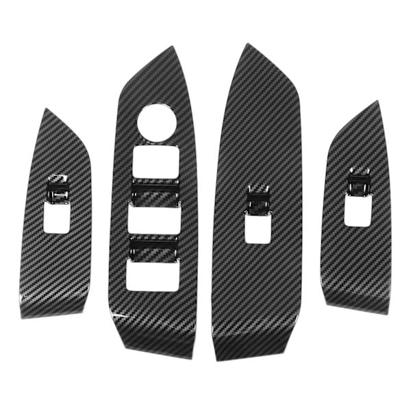Kolfiberstil Dörrfönster Kontrollpanel Cover Sticker Set för Mazda CX-5 2017-2023 RHD (4 st)