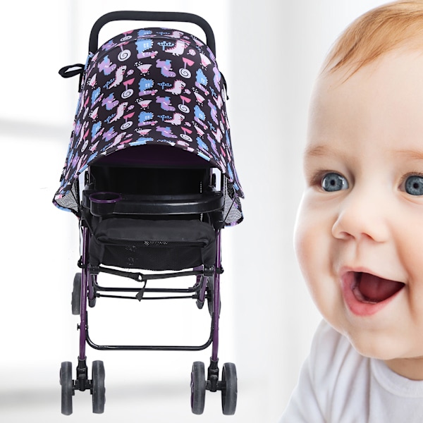 Baby Stroller Solskjerm Deksel UV Blokkerende Barnevogn Deksel Universal Baby Stroller Tilbehør Svart 85 x 67cm