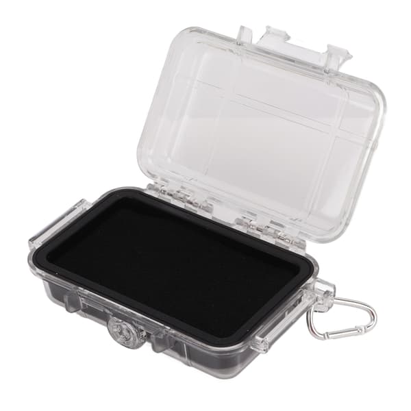 Shockproof Plastic Box with Shock Absorbing Lining Outdoor Waterproof Airtight Case Transparent Small Size