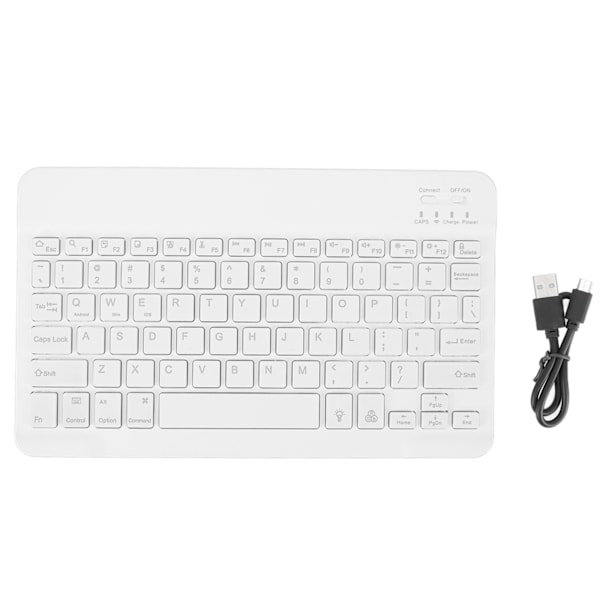 Mini Trådlöst Tangentbord Bärbart Mini Trådlöst RGB Bakgrundsbelyst Lätt Anslutning Bärbart Tangentbord för Telefon Surfplatta Laptop Vit