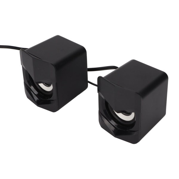 Skrivebordshøyttaler USB-drevet tung subwoofer Desktop Mini LED-høyttaler for PalyStation4 Hjemmedatamaskin LaptopSvart