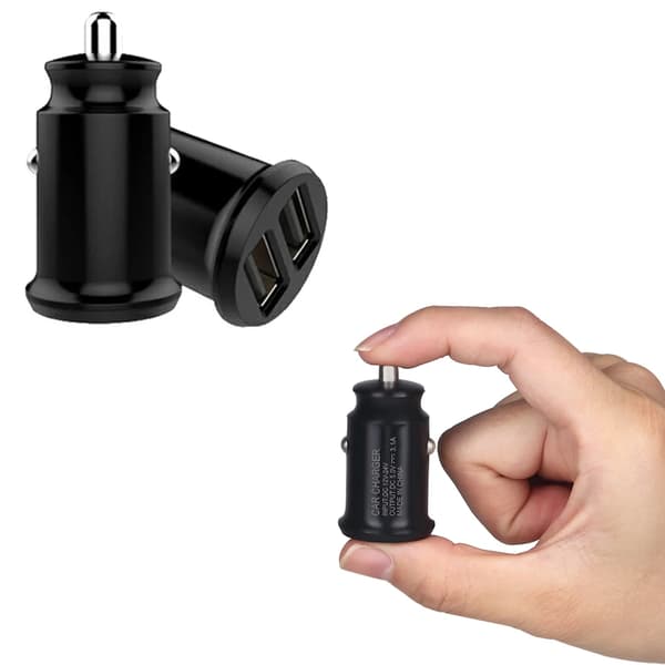 12V 3.1A Mini USB Biloplader Stik Dobbeltporte Universal Strømstik Adapter Cigarettænder Biltilbehør
