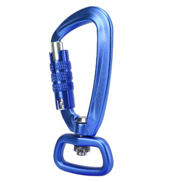 Carabiner Clip Auto Locking Square Bottom 360 Rotation Hook Accessory for Dog Leashes Hammocks Backpacks Blue
