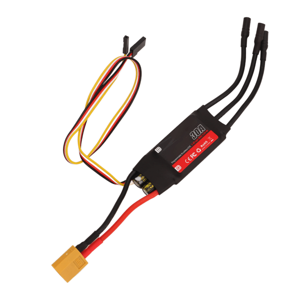 Programmerbar 30A RC-flyveplan ESC med 32-biters børsteløs motorkontrol og JR-stik