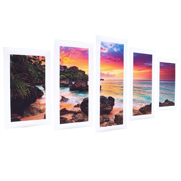 5 st ramlösa målningar Strand Canvas Wall Art Konstverk Bilder för Vardagsrum Sovrum Dekor