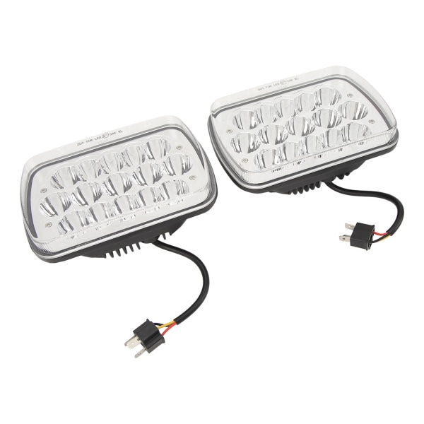 7-tommers 45W LED-frontlykter for Wrangler Comanche Cherokee - Sett med 2, sølvbunn