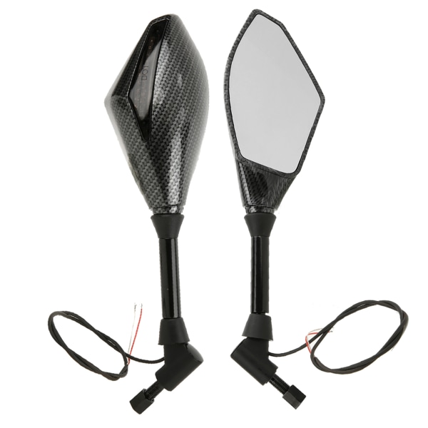 LED motorcykelspejle med blinklys - 10mm styr