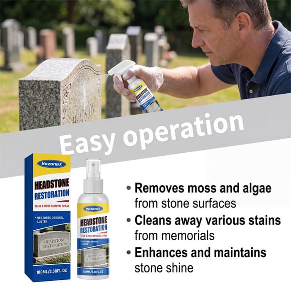 Gravsten Restaurering Plet Mosfjerner Spray Effektiv Gravsten Rens Restaurerer Fjerner Snavs Mosfjerner—ht 1pc