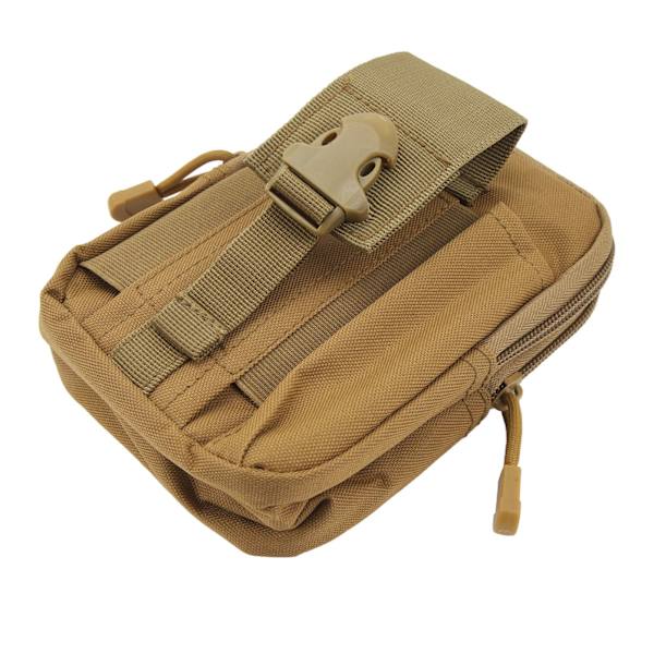 Flexibelt midjepaket med flera fickor för löpning, cykling och resor - Khaki