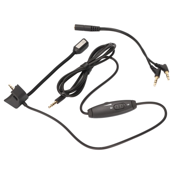 Boom Mikrofonkabel Støyreduksjon Gaming Headset Mikrofonkabel med Volumkontroll Demp Bryter for PS5 for Xbox PC