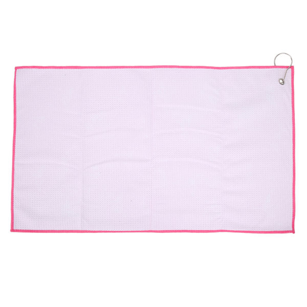 Vaffel Mikrofiber Golf Håndklæder Renser Køller Bolde Hænder Rengøringshåndklæde med Karabinhage Krog Pink