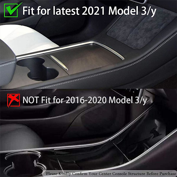 Tesla Model 3 2021 Konsol Organizer - effektiv opbevaringsløsning til telefon, kort, nøgler og mønter