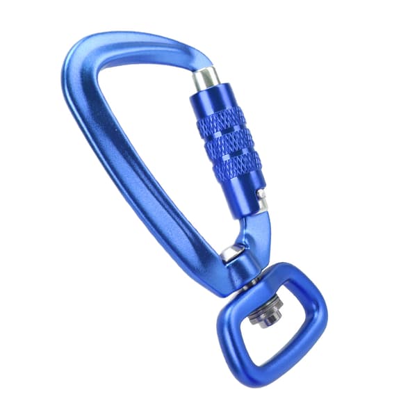 Carabiner Clip Auto Locking Square Bottom 360 Rotation Hook Accessory for Dog Leashes Hammocks Backpacks Blue