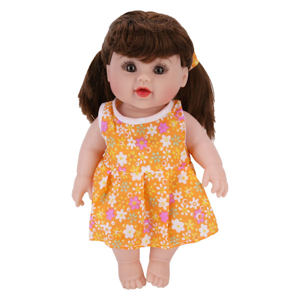 30cm Realistisk Reborn Babydocka Full Kropp Vinyl Livsliknande Vattentät Söt Babydocka Orange