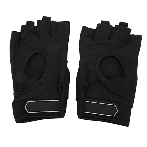 1 Par Andningsbara Träningshandskar Kvinnor Viktlyftning Sport Ridning Halvfinger Halksäkra Slitstarka Skyddsutrustning Svart M (för 18‑20cm Handflata)