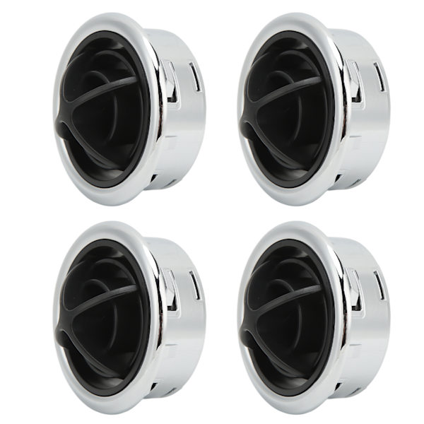 AC Air Vent för Yacht Bus Boat - 4st, svart silver elektroplåt, ABS-material