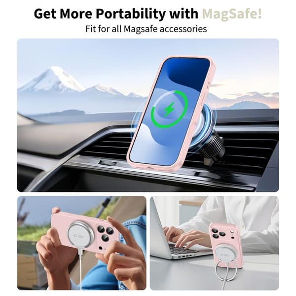 Tech-Protect iPhone 17 Pro Max Deksel MagSafe Silikon Pink Pearl 50