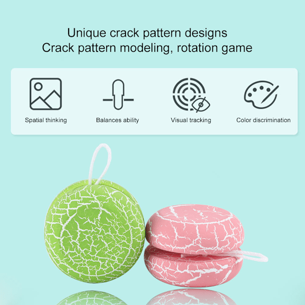 2 stk. Crack Pattern Yoyo Ball Træ Børn Sød Rumlig Tænkning Træning Legetøj Gave