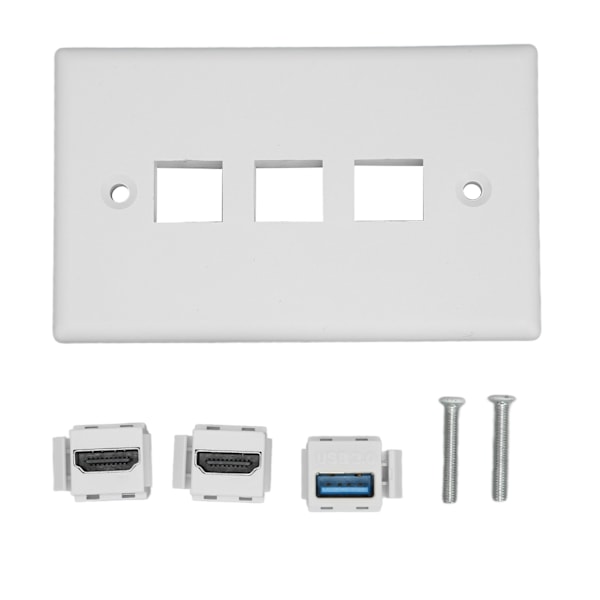 HD Multimedia Interface Ethernet USB Väggplatta 2 Portar HD Multimedia Interface Keystone 1 Port USB 3.0 Väggplatta