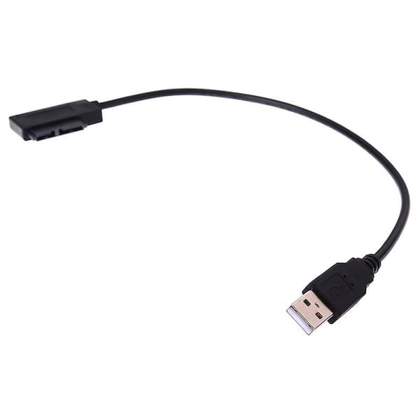 USB til 7+6 13-pinners slank SATA/IDE CD DVD ROM optisk stasjonskabeladapter Svart