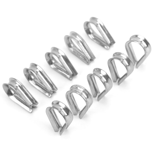 6MM Rustfri Stål Båd Wire Reb Klemmer Kabel Beskyttelsesringe Fingerbøl Klemmer