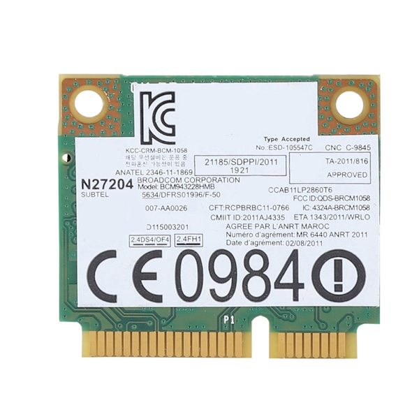 Dubbelbands Mini PCI-E Nätverkskort för Lenovo PC - BCM943228HMB 300M - 04W3746