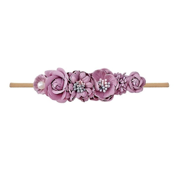 Soft Elastic Nylon Princess Baby Girl Hair Band - Cute Artificial Flower Headband for Newborns and Toddlers18