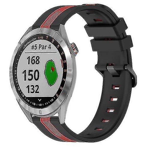 Garmin Approach S40 To-fargets Silikonurrem - 20mm Vertikal Design Svart-Rød