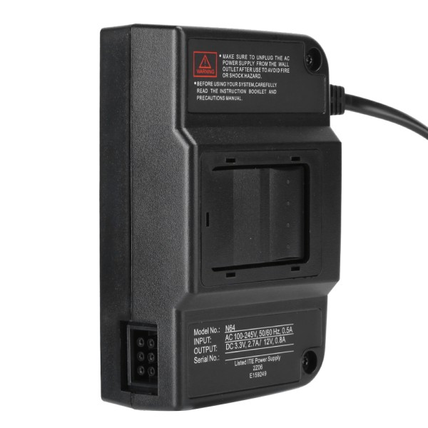 N64 Power Transformer AC Adapter Strømkilde til AV Videokabel til Nintendo 100‑240VEU