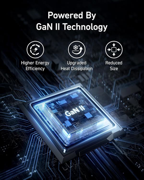 Anker 735 Lader GaNPrime 65W 1x USB-A 2x USB-C strømadapter 155