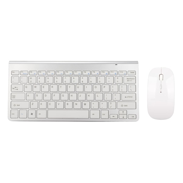 Tangentbord och Musset 2.4G Trådlöst 78 Tangenter USB Tunna Graverade Tangentbord Ergonomi Tyst Knapp Dator Tangentbord Mus Silver