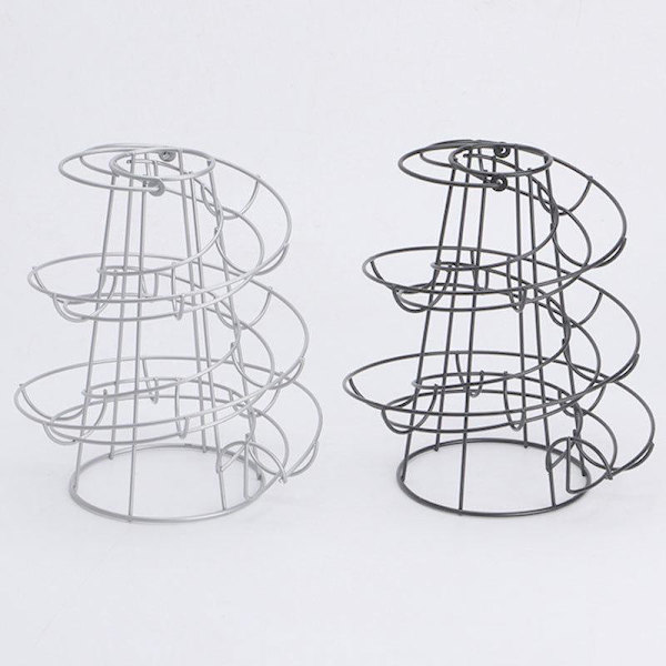 Äggdispenser, Äggspiral i Rostfritt Stål, Spiraldesign, Äggställ Förvaring för ca 30-36 Ägg, Svart