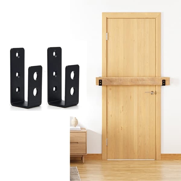 2-pack starka dörrfästen i stål för 2x4 dörr, U-formad säkerhetsstång