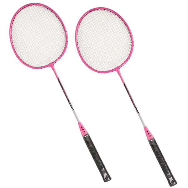 Badmintonracketar i Järnlegering, Lättviktsracketar med 3 Bollar för Nybörjare, Studentträning, Rosa