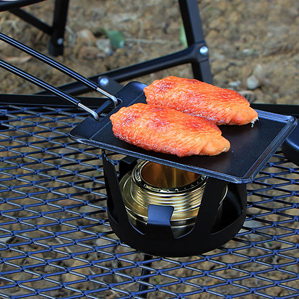 Mini Grillrist i Jern, Bærbar Kompakt, Enkel å Rengjøre BBQ Grillpanne for Camping Hjem Utendørs