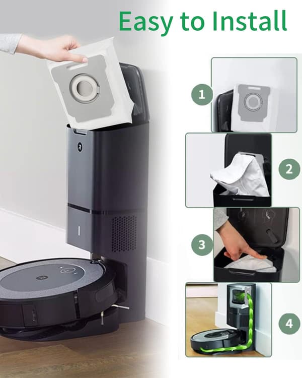 10 støvsugerposer til iRobot RoombaS9+ Clean Base, erstatningspose til iRobot Roomba Allen[SZ]