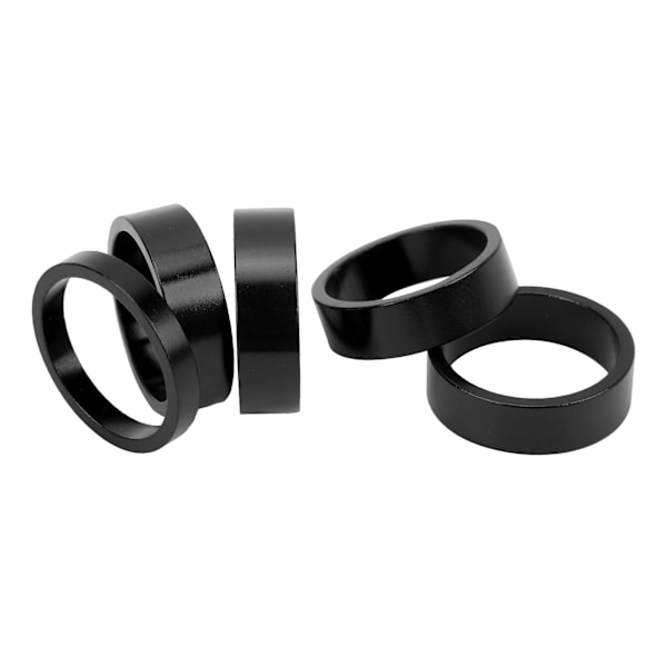 CANSUCC 5 STK 28,6 MM MTB Cykel Gaffel Spacer Sæt Cykelstam Headset Spacer Gaffelpakning Sort