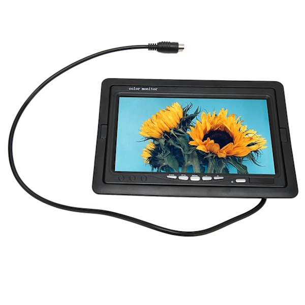 Bakkamera Monitor Støtte Skjerm Roterende 2 AV Inngang 7 Tommer TFT Fargerik LCD Monitor for Bil DVD Overvåking Kamera