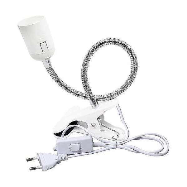 E27 krybdyrlampeholder med UVA UVB pæredæksel og afbryderclips White EU Plug