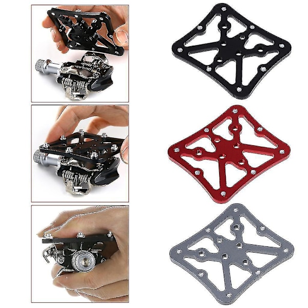 Cycling Metal Clipless Bicycle Pedal Adapter Platform For Red