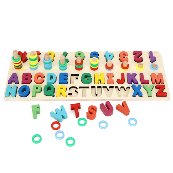 Children Wooden Alphabet Number Pairing Toys Preschool Learning Educational Puzzle Toy