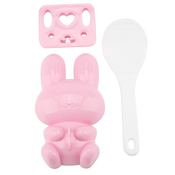 Cartoon Kanin Sushi Risform Set (3 delar, Rosa)