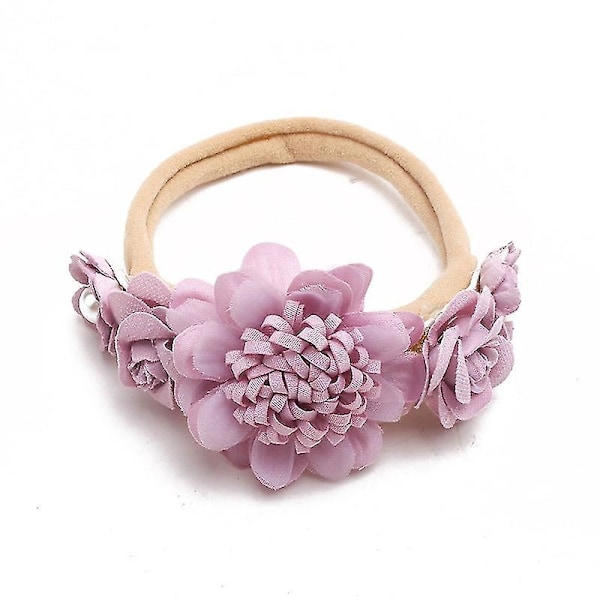 Cute Princess Baby Girl Headband - Soft Elastic Nylon Floral Hair Band for Newborns and Toddlers3