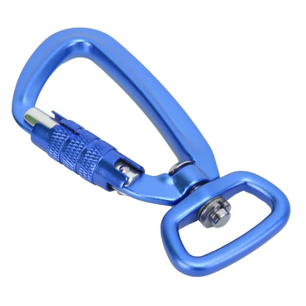 Carabiner Clip Auto Locking Square Bottom 360 Rotation Hook Accessory for Dog Leashes Hammocks Backpacks Blue