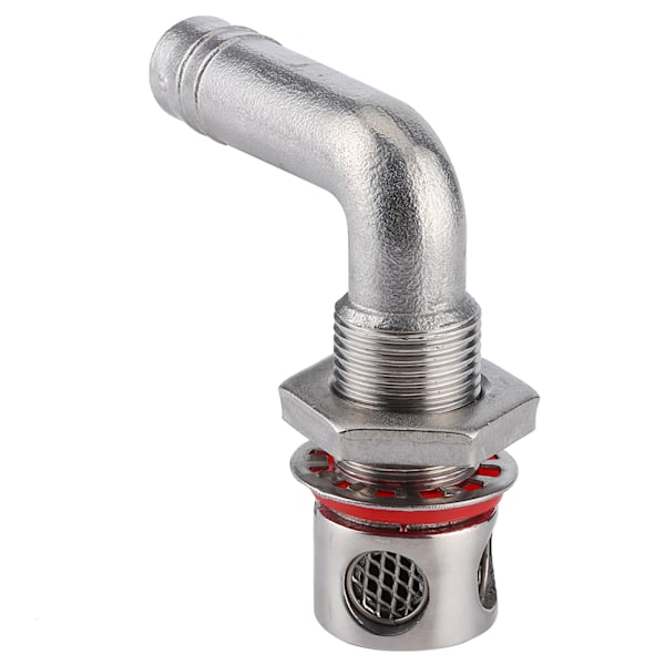 Universal båtbrenselstankventilasjon i rustfritt stål med pakning for flushmontering for 5/8 tommers slange, buet