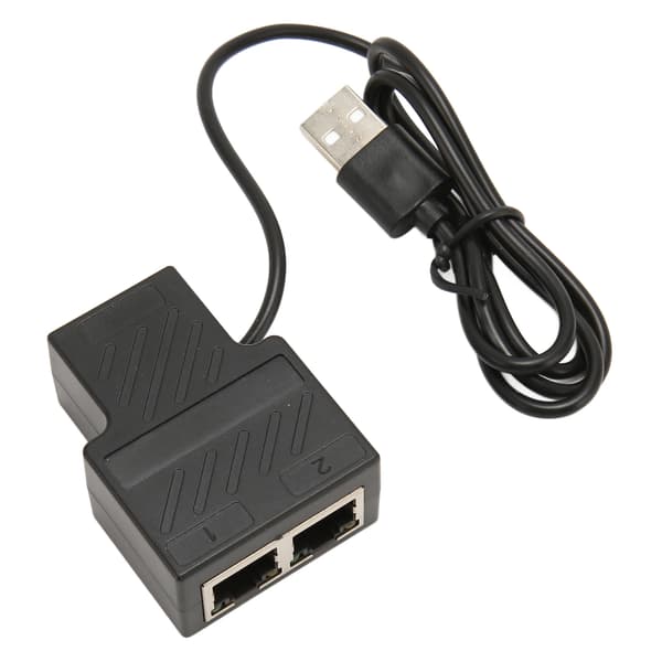 RJ45 Splitter Adapter 1 til 2 100Mbps Plug and Play Ethernet Splitter Stik LAN Netværksforbindelse til Cat5 Cat5e Cat6 Cat7 Cat8
